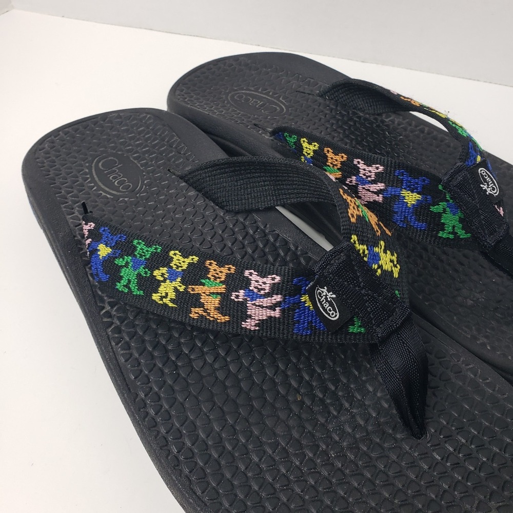 Chacos Grateful Dead Dancing Bears Womens Size 8 Black Sandals - Picture 2 of 16